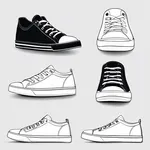 black canvas sneakers with white toe caps image